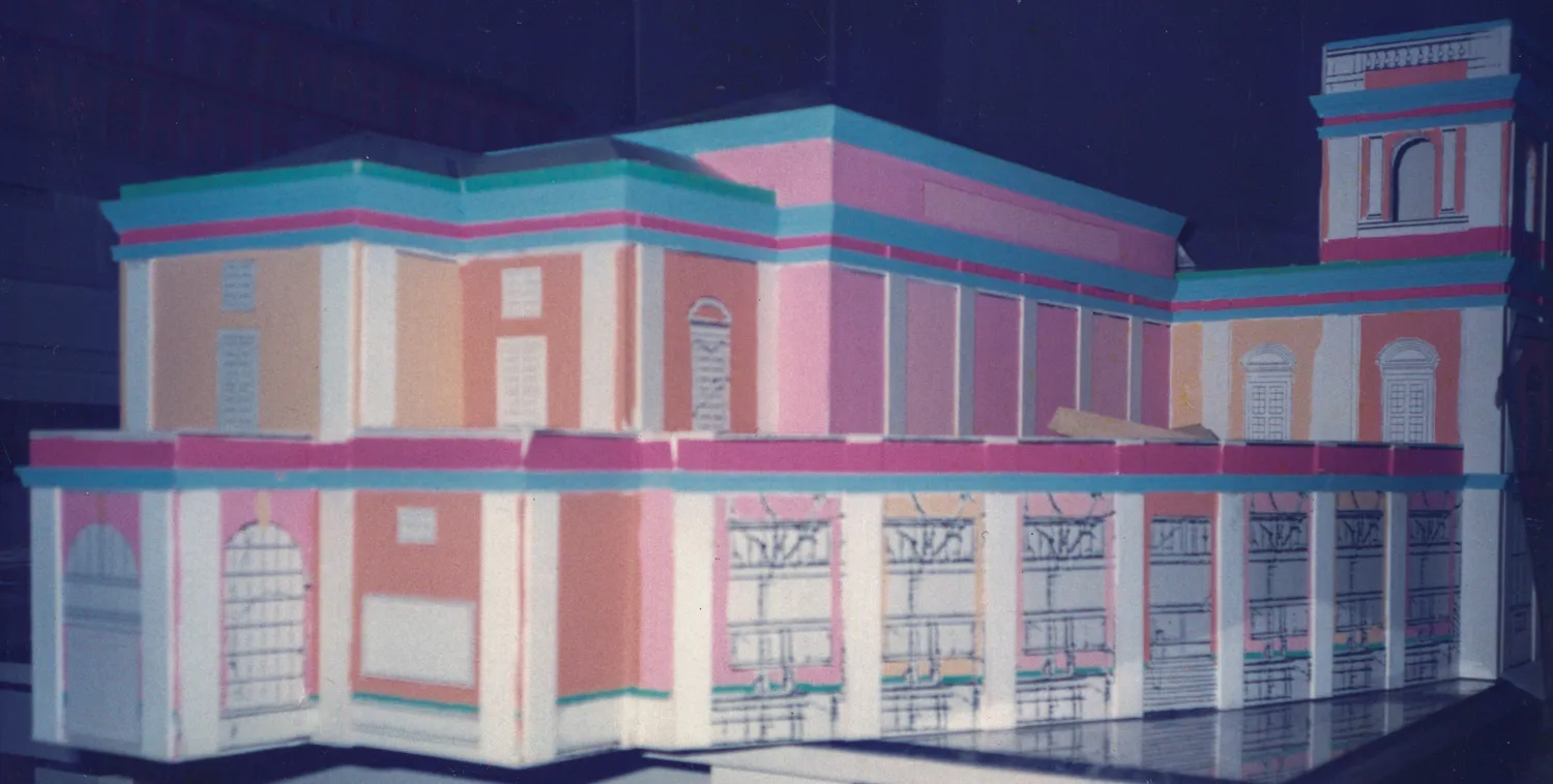 Palads sketches PG-SS-1-1 The model was produced at architect Bent Saks' studio. It has been lost.