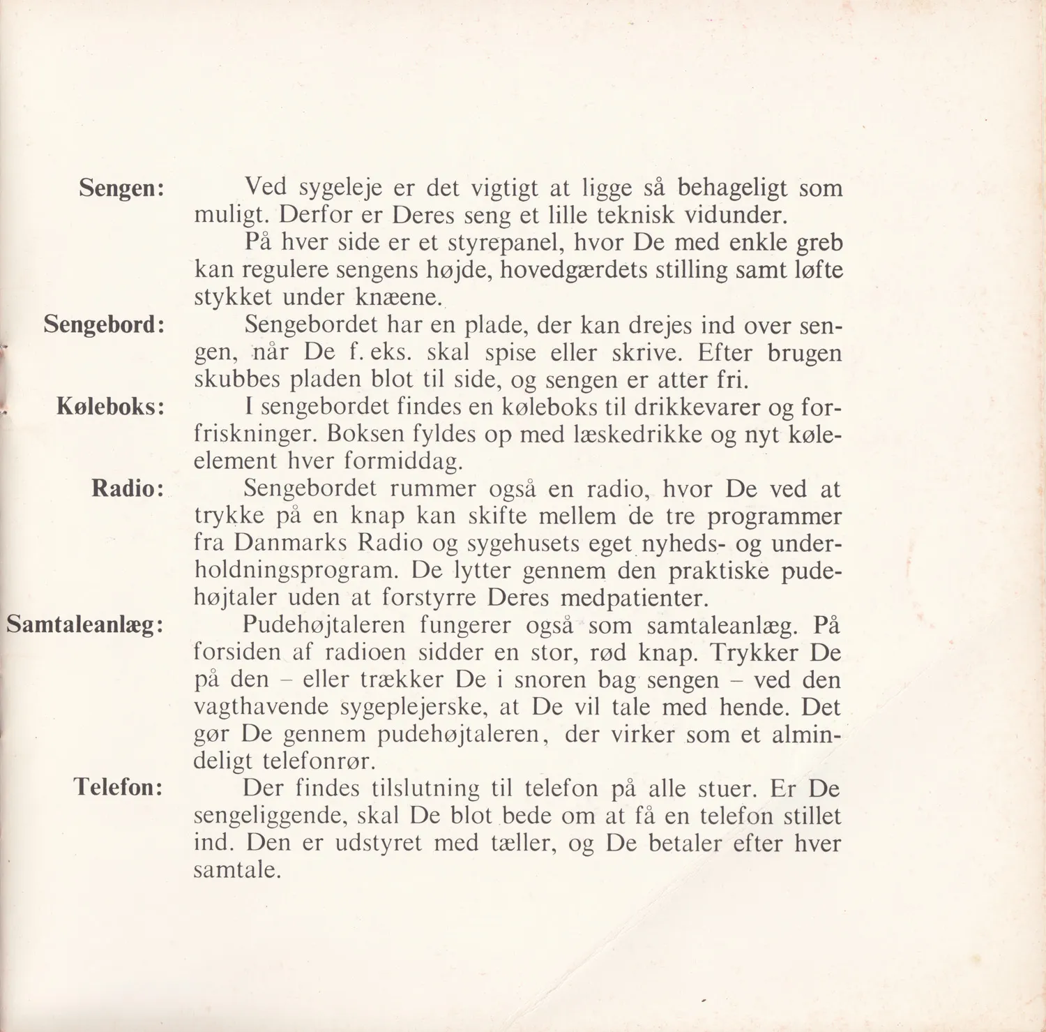 Herlev Test Module, Gentofte Hospital Patient information booklet 1970