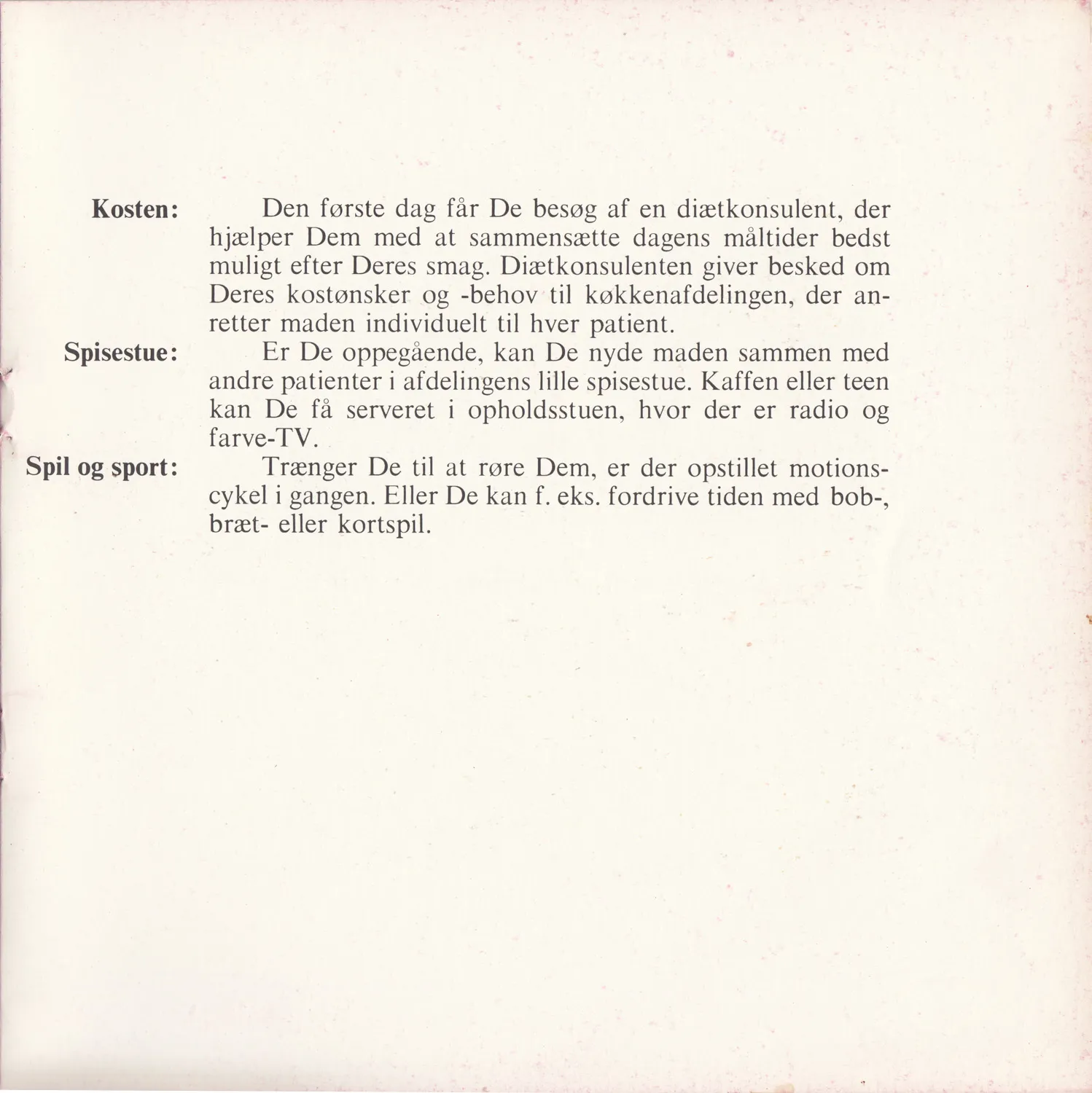 Herlev Test Module, Gentofte Hospital Patient information booklet 1970