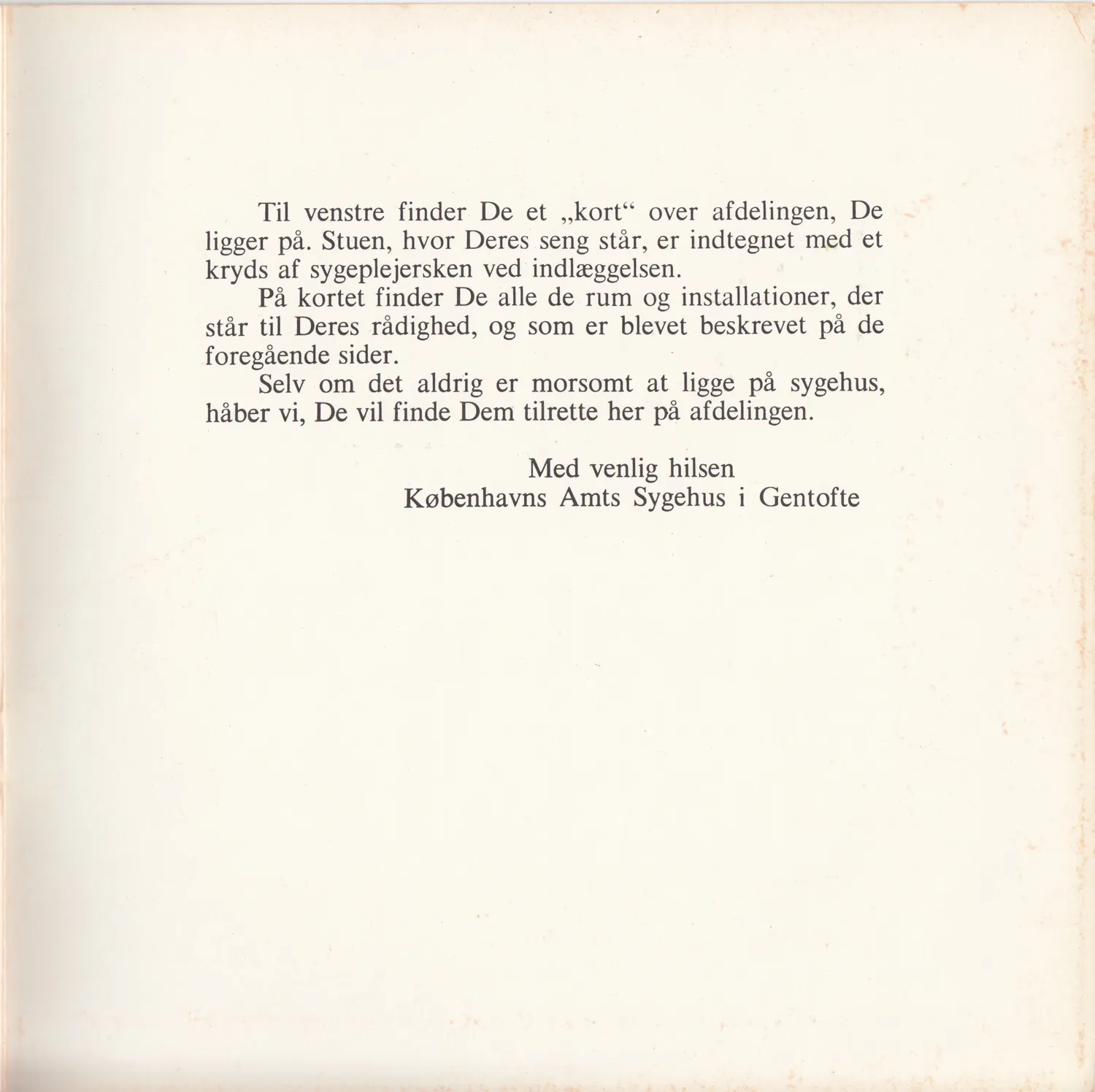 Herlev Test Module, Gentofte Hospital Patient information booklet 1970