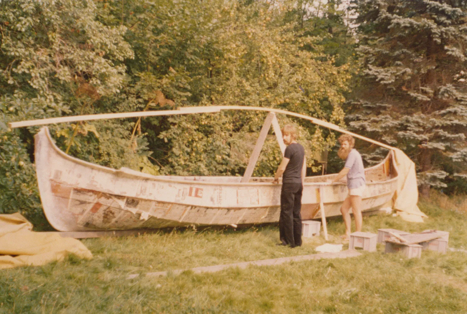 Bygger vikingeskibe i Humlebæk, 1973
