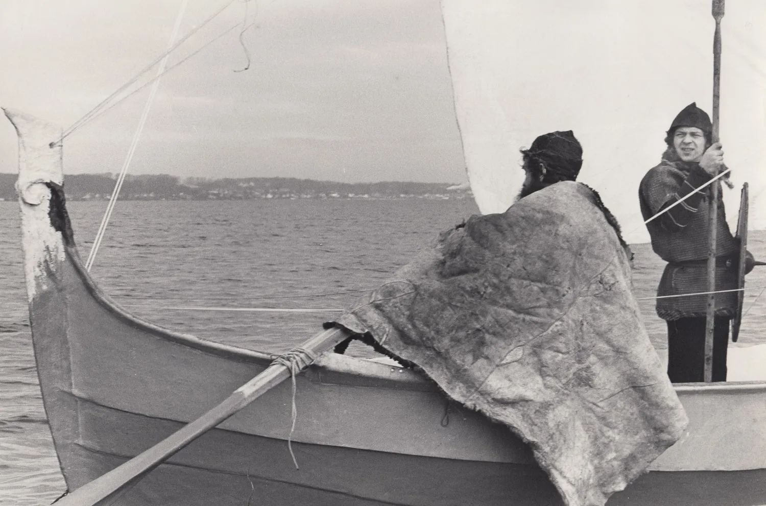 Under optagelser til filmen Normannerne, 1975